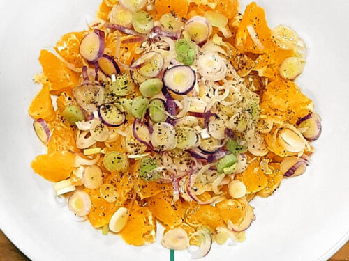insalata di arance e cipollotti