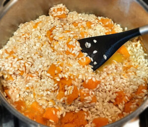 riso alla zucca - tostatura riso riso alla zucca - tostatura riso