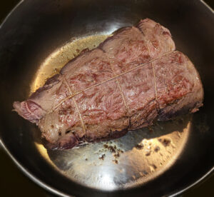 tasca di manzo ripiena - rosolatura tasca di manzo ripiena - rosolatura