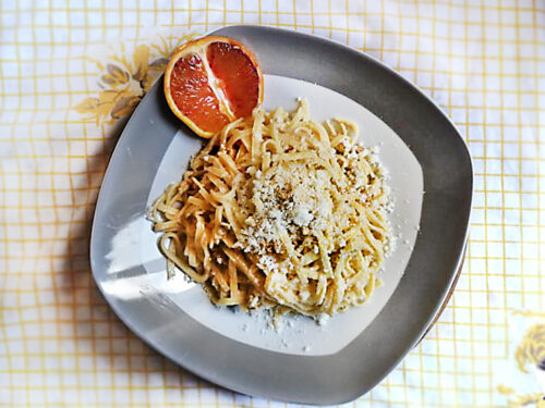 tagliolini noci e arance