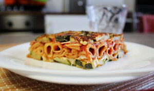 Timballo di pasta e zucchine gratinate