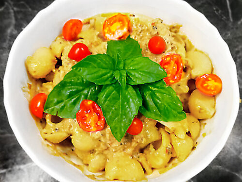 sugo freddo estivo pomodori e formaggio fresco -finito