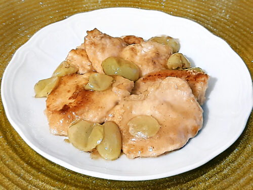 fettine di pollo all'uva - servito