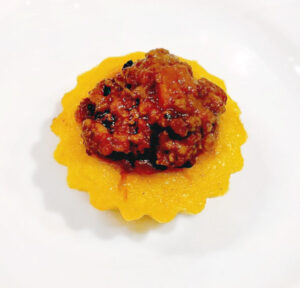 Cestini di polenta al ragù