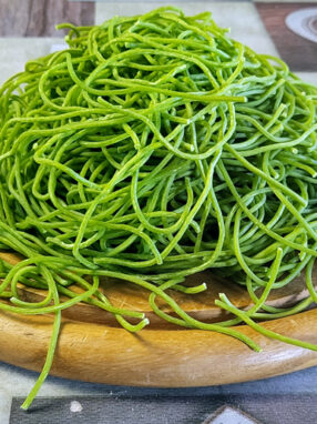 spaghetti con farina di piselli