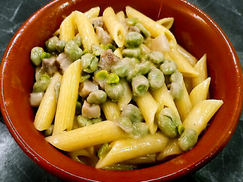 pasta fave pancetta e pecorino - piatto pronto