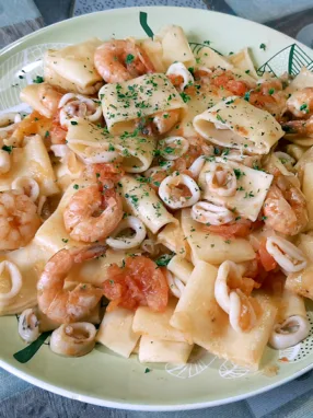 calamarata totani e gamberi