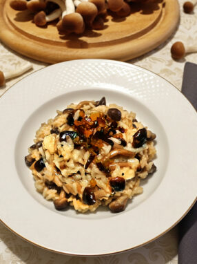 riso funghi pioppini o chiodini