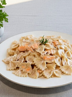 farfalle vodka, salmone e panna
