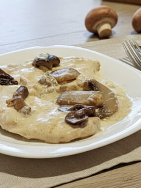 scaloppine panna funghi