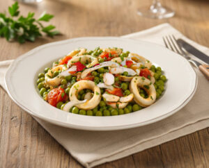 Totani in umido con piselli