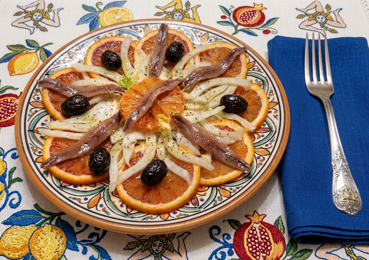 carpaccio arancia finocchio acciughe