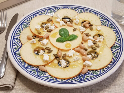 carpaccio mela feta fagioli