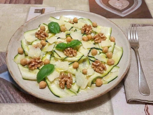 carpaccio zucchine ceci grana